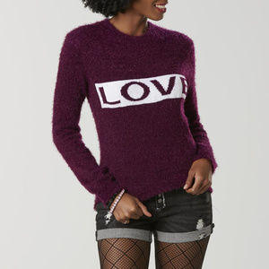 JOE BOXER Fuzzy LOVE Sweater Junior Size M